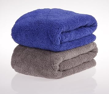 UTowels' Ultra Plush Thick Microfiber Auto Detailing Towel - 15" x 24" - 560 GSM (10pcs, 5 Blue & 5 Gray)