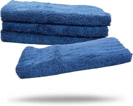 Maxshine 500GSM Edgeless Microfiber Towel for Car Detailing - Blue, 16”x24” (40x60cm), High-Absorbency & Ultra-Soft for 