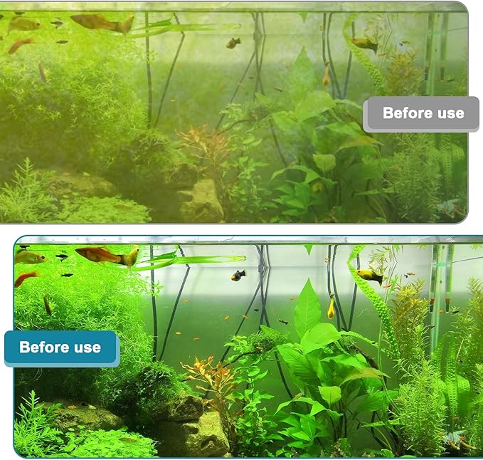 Hygger Aquarium Magnet Glass Cleaner, Magnetic Fish Tank Cleaner With 2 Blades for Glass and Acrylic Aquariums, Aquarium Algae Scraper with Super Strong Magnet for fish tanks 0.25-0.5 inches thick (M)