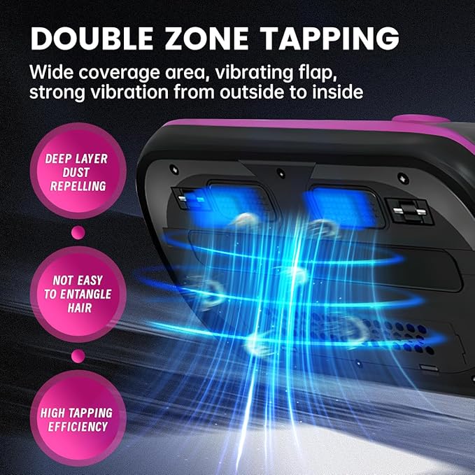 PATO Mattress Vacuum Cleaner, Wireless Handheld Bed Vacuum Cleaner with Cleaning Light, HEPA Filter and Ultrasonic Vibration, 12KPa, Suitable for Beds, Sofas, Car Seats, Carpets (Purple)