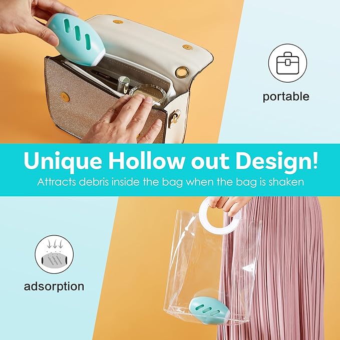 Washable Reusable Gel Lint Roller for Pet Hair，Portable Mini Dog Cat Pet Hair Remover for Clothes，Laundries ，Dust Fuzz Fur -Sticky Cleaner- Small Travel Animal Fur Removal Tool (Purple)