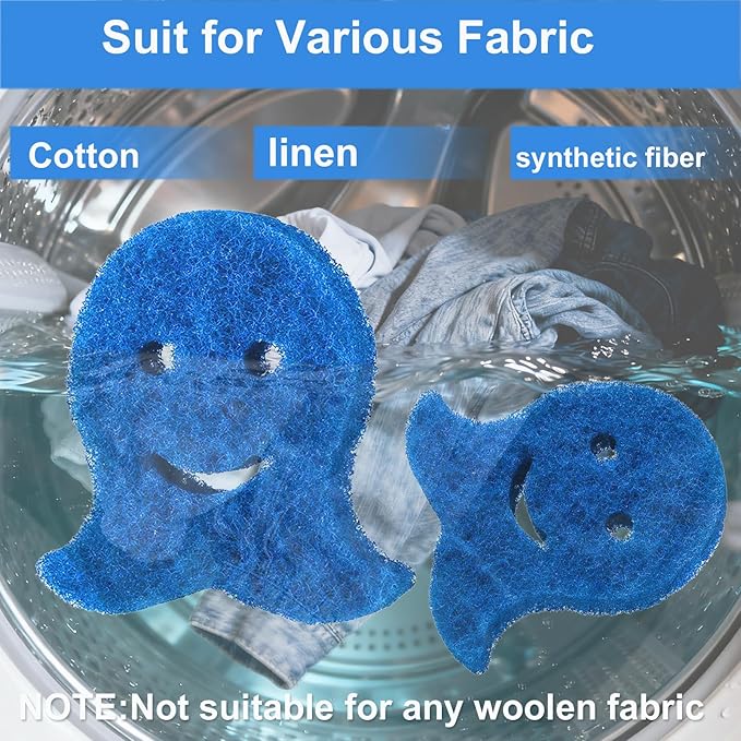Pet Hair Remover for Laundry, 6PCS Reusable Dog & Cat Hair Remover Tool - Removes Pet Fur, Hair, Lint, Dander from Clothes &Washing Machine. (Blue, Octopus)