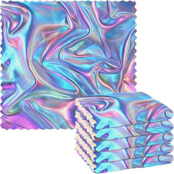 ALAZA Dish Towels Kitchen Cleaning Cloths Iridescent Blue Purple Rainbow Dish Cloths Absorbent Kitchen Towels Lint Free 