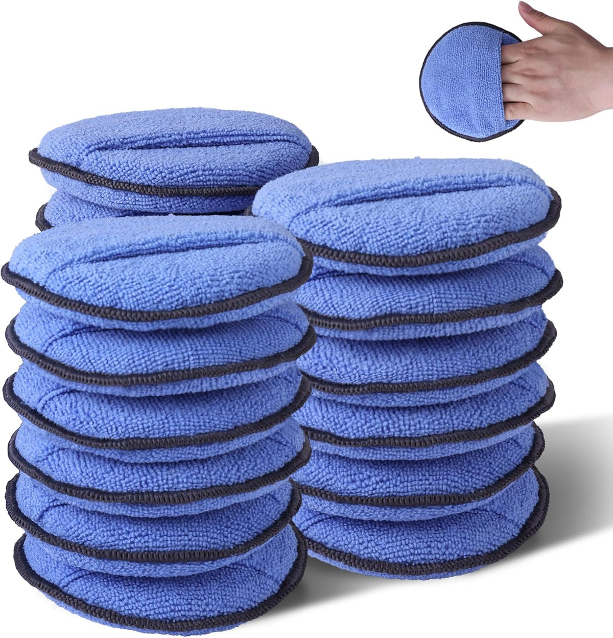 18-Pack Car Microfiber Wax Applicator Pads with Finger Pocket