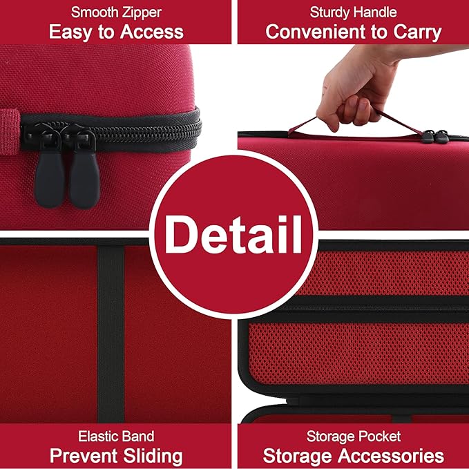 Aenllosi for Fanttik V8 Apex/Slim V8 Mate/V10 Apex/Slim V10 Mate Car Vacuum Hard Case, Fanttik Cordless V8/V10 Car Vacuum Organizer, Red (Case Only)