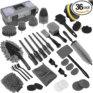 Car Detailing Kit, Car Detailing Brush Set, Car Cleaning Kit, Auto Detailing Tools for Interior Exterior Wheels, Profess