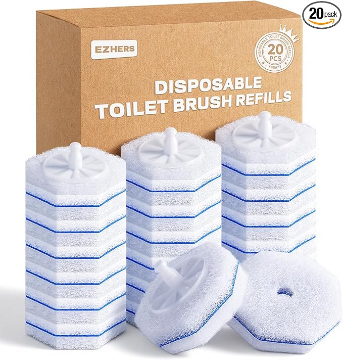 20 Count Toilet Wand Refills for Clorox, 5X Cleaning Power Toilet Bowl Wand Refills & High-Density Disposable Toilet Brush Scrubber - No Falling Apart, Instant Foam for Bathroom Cleaning
