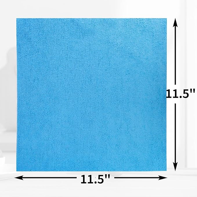 Microfiber Cleaning Cloth, 200 Pack Blue Cleaning Rags Microfiber Towel Bulk Absorbent Lint-Free Wash Cloths, All-Purpose Towels for Cars, Shop, Automotive, Garage, Home & Kitchen
