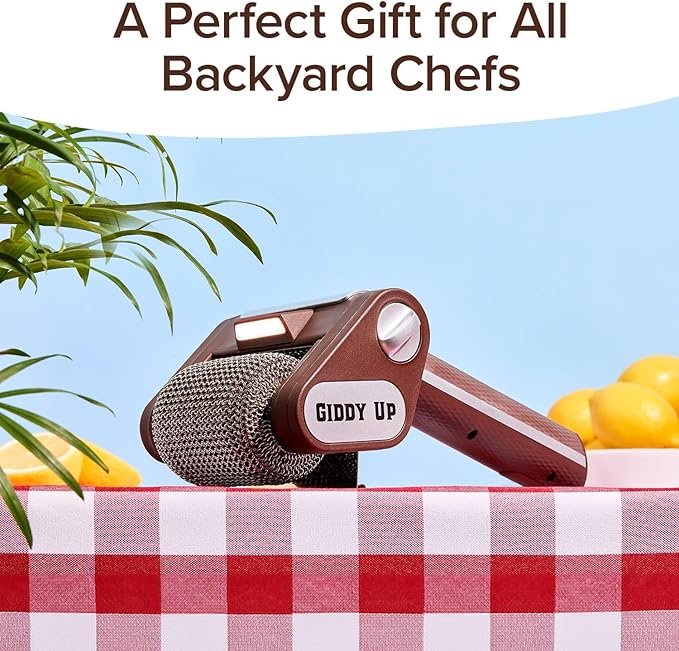 Horsepower Giddy Up Bristle-Free Spinning Grill Brush Replacement Head w/LED, AS SEEN ON TV, Cordless & Rechargeable, 304 Stainless Steel Power Roller Blasts Away Burnt-On Food