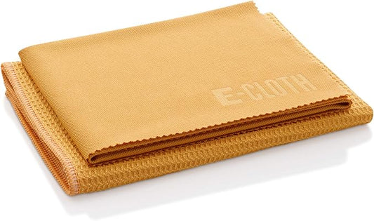 E-Cloth Microfiber Window Cleaning Cloth Kit - Glass Cleaning Cloth for Windows, Mirrors, Cars, Lenses, Eyeglasses, & More, Streak Free Clean, Machine Washable Reusable Towel - Tangerine Orange
