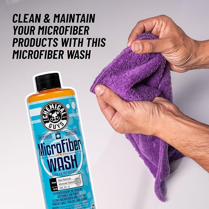 Chemical Guys Microfiber Cleaning Cloth and Car Wash Towel Detergent - Concentrated Cleaner for Towels, Microfiber Cloths, and Pads - Removes Dirt, Wax, Grease, Stains, Orange Scent - 128 oz