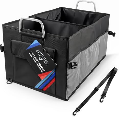 Car Trunk Organizer, Portable, Collapsible, Waterproof, Oxford Cloth, Aluminum Handle, Ideal for SUVs, Cars, Camping, St