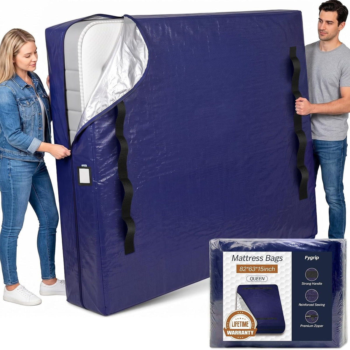 Extra Heavy Duty Mattress Bags Bed Cover for Moving & Storage, Queen