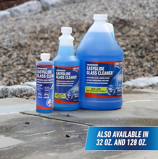 Unger Professional Streak-Free EasyGlide Glass Cleaner Concentrate, 1 Gallon, Ammonia-Free, Makes 100 Gallons of Solution, Safe for Tinted Windows, LOW-E, Windshields and Mirrors