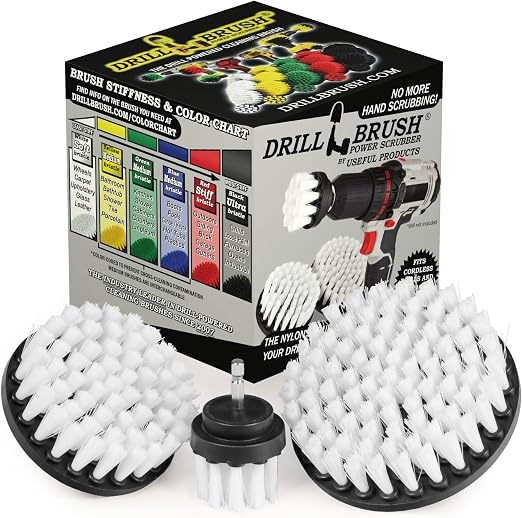 Drill Brush Attachment for Car Detailing & Washing, Wheels, Mats & Rugs
