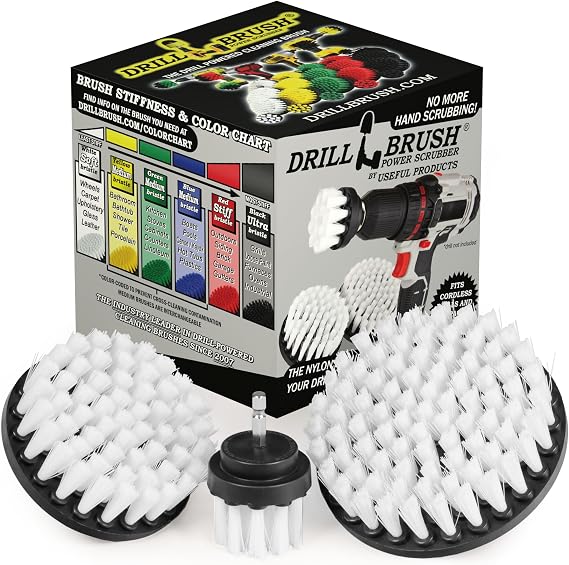 Drill Brush Attachment for Car Detailing & Washing, Wheels, Mats & Rugs