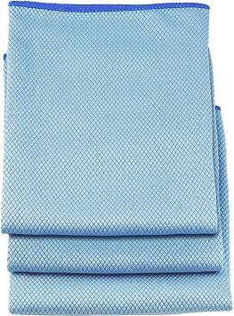 Unger Professional 18” x 18” Large Professional-Grade Microfiber Cloth Towels, 3 Pack, Multi-Purpose Wet and Dry Cleanin