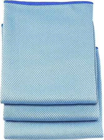 Unger Professional 18” x 18” Large Professional-Grade Microfiber Cloth Towels, 3 Pack, Multi-Purpose Wet and Dry Cleanin