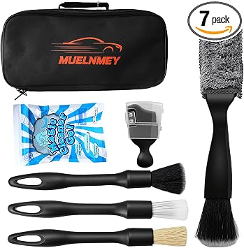 7PCS Car Detailing Brush Set, Soft Boar Hair Brush, Car Interior Detail Brush, Fiber Brush, Car Dust Removal Brush, Car 