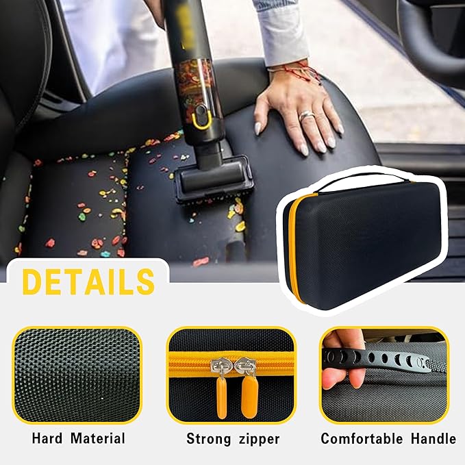 Case for Fanttik Slim V8 Apex/ V8 Mate/for Fanttik Slim V10 Apex/ V10 Mate Car Vacuum Portable Cordless. Portable Hard Storage with Removable Divider and Mesh Pocket for Accessories（case only）