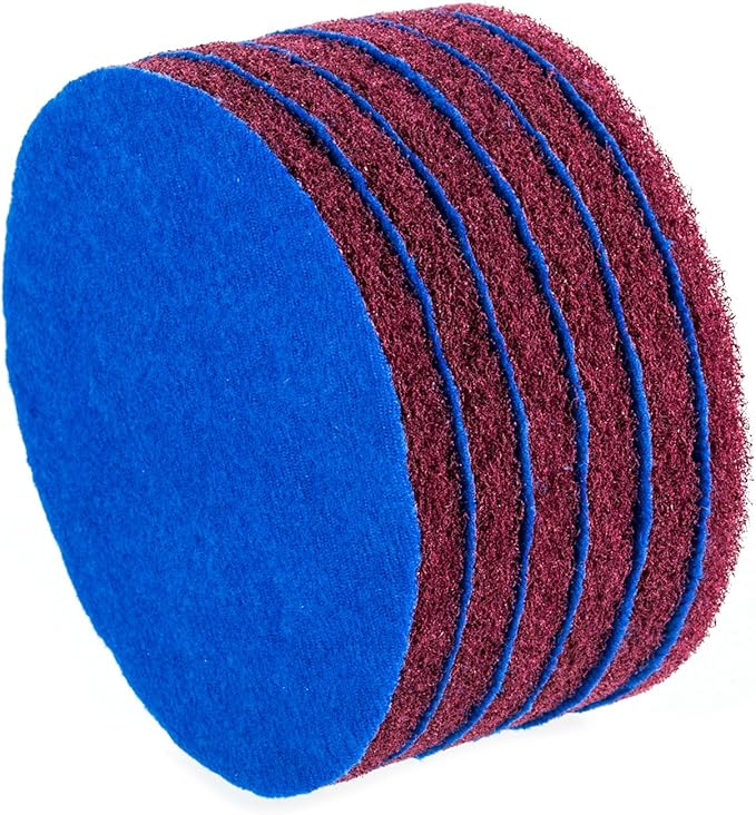 Kichwit 6-Pack Replacement Scrub Pads, Red (5 Inch)