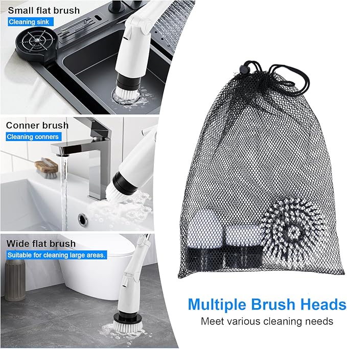 3 Pcs of Brush Heads,Replacement Brush Heads Set for Electric Spin Scrubber, Cordless Power Shower Scrubber, Cleaning Brush for Bathroom Tile Sink Floor Cleaning.