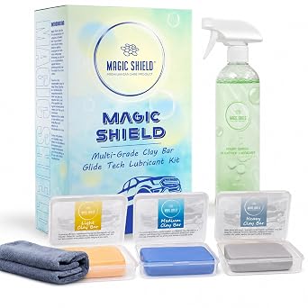 Magic Shield Car Clay Bar Kit with Lubricant Spray, 3 x 100 g