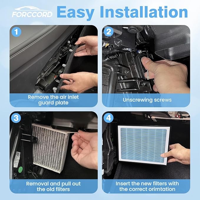 2-Pack HEPA Cabin Air Filter Fits for Toyota Camry/Corolla/4Runner Sienna Tundra RAV4 Lexus RX350 Activated Carbon Cabin Filter Replacement CF10285 Car Accessories