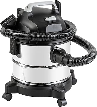 Amazon Basics Wet Dry Shop Vacuum Cleaner, 4 Gallon, 3 HP Stainless Steel, Grey/Black