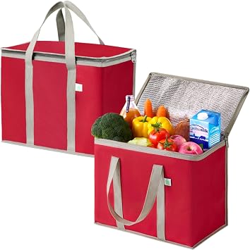 VENO 2 Pack Cooler Bag Insulated Grocery Bags for Food Delivery Heavy Duty