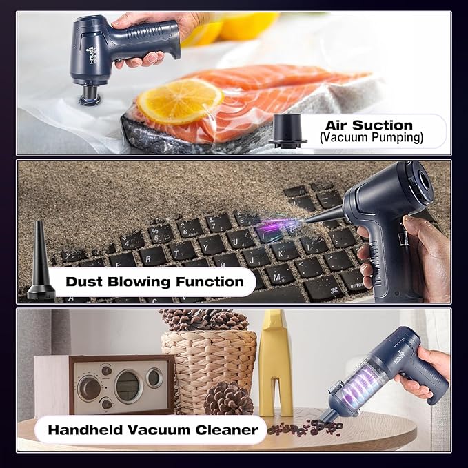 HAUSMEISTER Airflex Pro Car Vacuum Portable Cordless, 20000PA Handheld Vacuum Cleaner,Mini Vacuum Cleaner w/Type-C Fast Charge for Car, Home & Outdoor(Navy Blue)