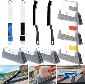 XANGNIER Window Track Cleaning Tools,Window Sill Cleaner Tool Kit,10 Pcs