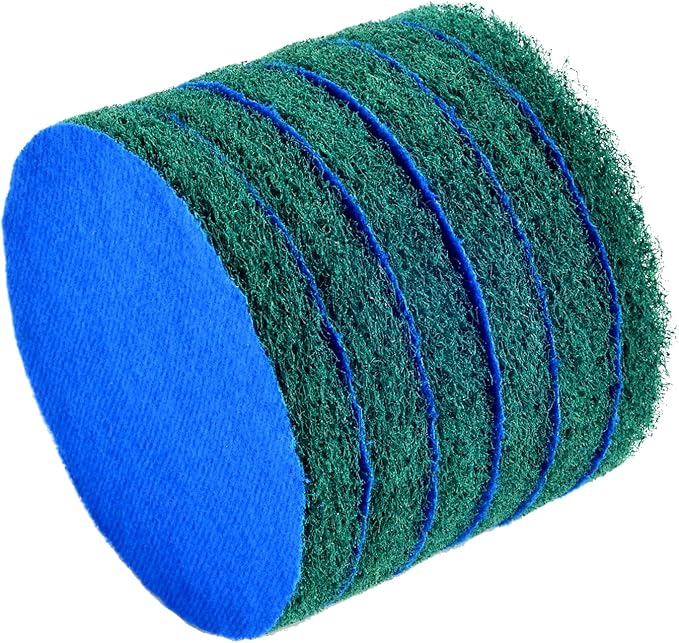 Kichwit 6-Pack Replacement Scrub Pads, Super Abrasive, Green (5 Inch)