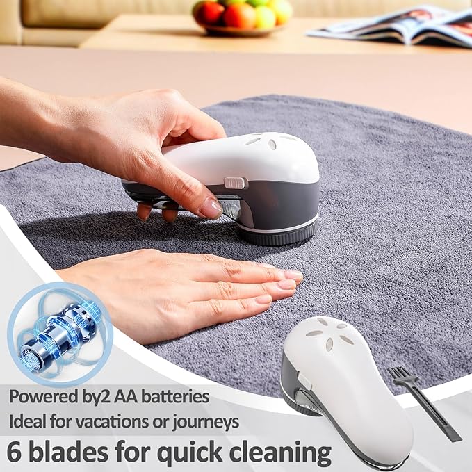 10 Pack Fabric Shaver and Lint Remover,Sweater Defuzzer with 20 Replaceable Blades,Fuzz Remover Furniture Sweater Shavers to Remove Pilling, Battery Operated, Gray