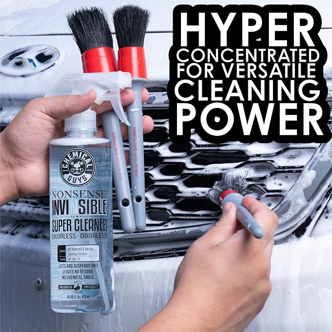 Chemical Guys Nonsense Colorless & Odorless All Surface Cleaner - Interior Cleaner, Safe for Vinyl, Rubber, Plastic, Carpet, and Upholstery, pH Balanced, Residue-Free, Unscented, 16 Fl Oz, Pack of 2