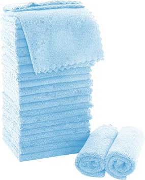 MOONQUEEN Ultra Soft Premium Washcloths Set - 12 x 12 inches - 24 Pack - Quick Drying - Highly Absorbent Coral Velvet Ba
