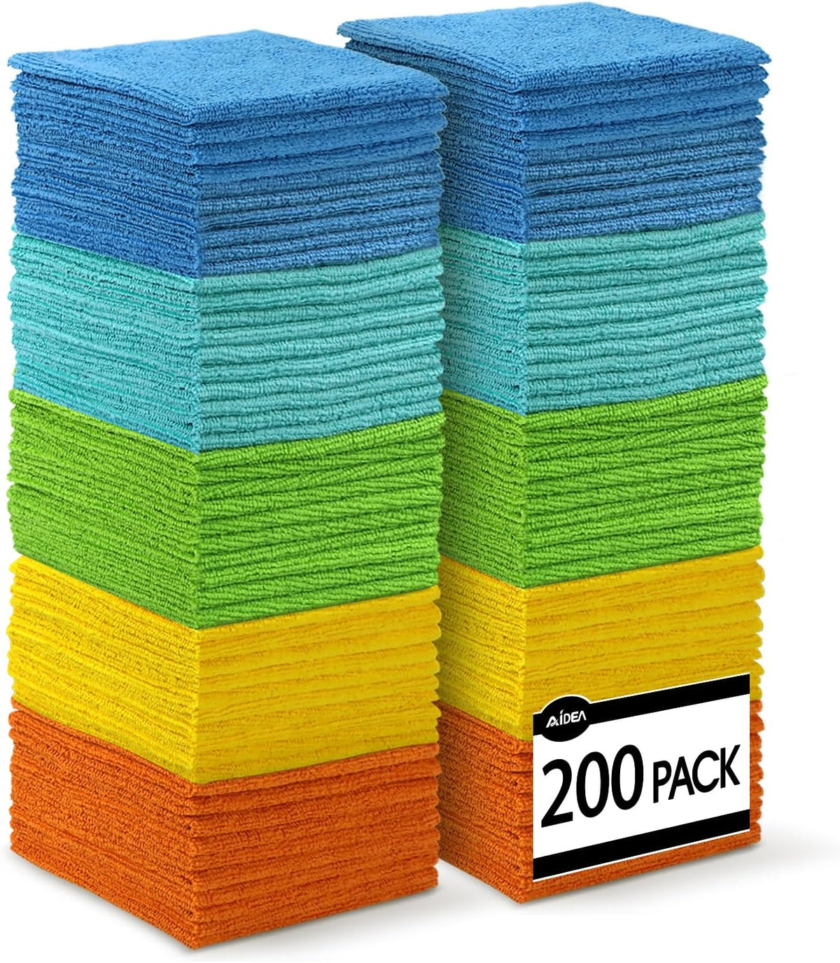Microfiber Cleaning Cloth-200PK, Microfiber Towels for Cars, 12"×12"