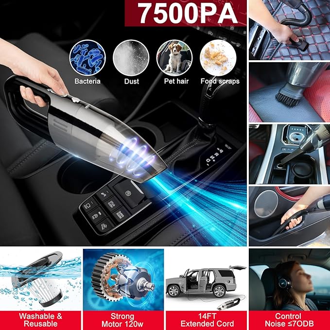 44Pcs Car Wash Cleaning Kit with Detailing Brushes Car Vacuum Drill Brush Set Collapsible Bucket Windshield Cleaning Tool Tire Brush Towels Complete Interior Exterior Detailing Set for Car