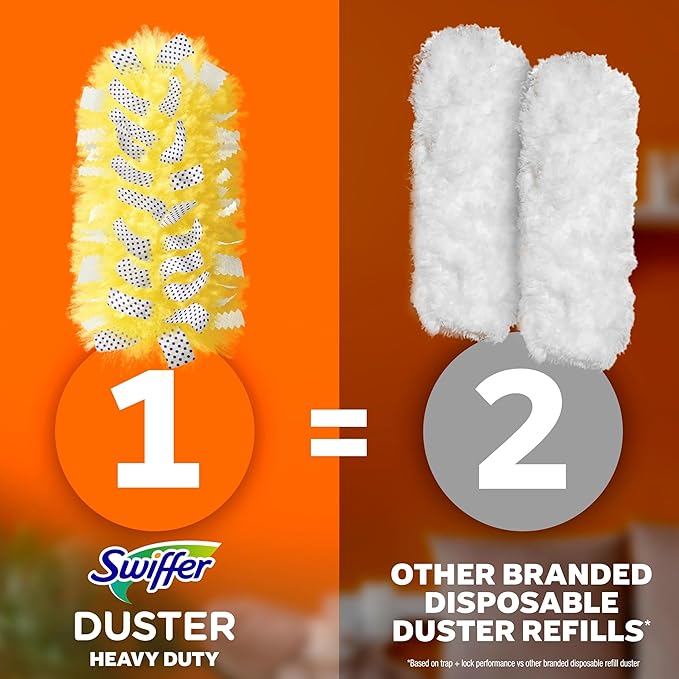 Swiffer Duster Kit with 3 ft Extendable Handle, Heavy Duty Dusting Starter Kit with 3 Refills, for Ceiling Fans, Vents and Hard to Reach Places