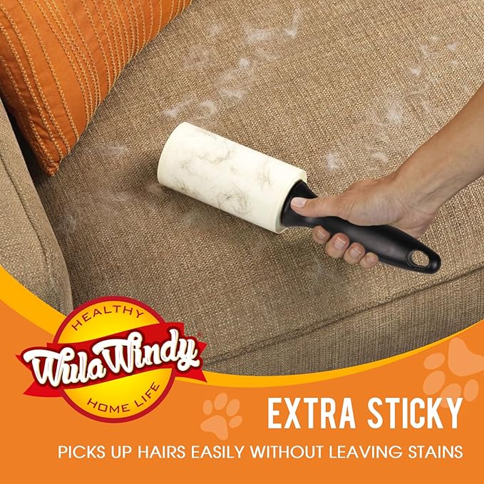 Lint Roller for Pet Hair – Extra Sticky Pet Hair Remover for Clothes, Furniture & Upholstery & Car Seats, Easy-Tear Sheets, Value Pack for Dog & Cat Fur 2 Pack