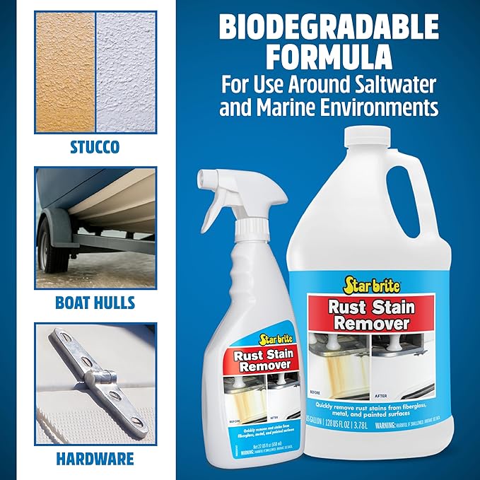 STAR BRITE Rust Stain Remover - Easily Clean Corrosion Stains Off Fiberglass, Vinyl, Metal & Painted Surfaces, 128 oz - 1 Gallon