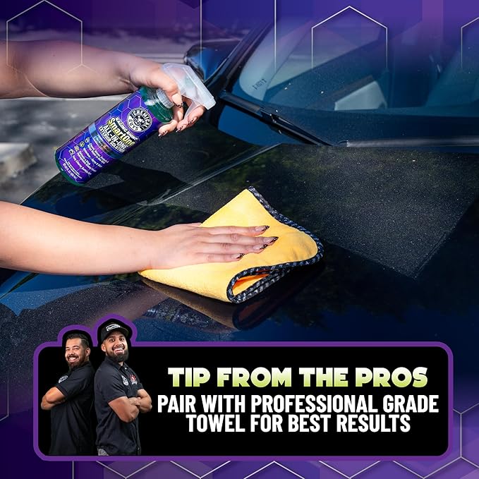 Chemical Guys Raging Rhino Waterless Car Wash, Quick Detailer Spray and Wipe Exterior Cleaner With 3 Premium Microfiber Towels, 20 Fl Oz
