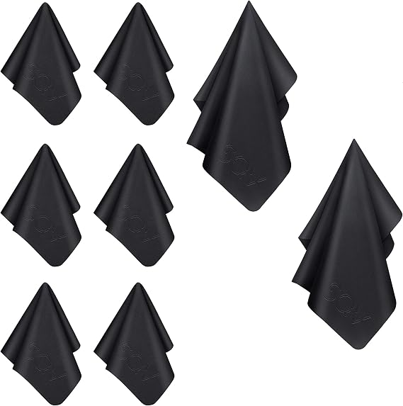 Premium Microfiber Cleaning Cloth, 6x6 & 12x12, Black