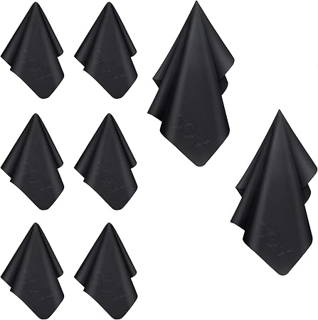 Premium Microfiber Cleaning Cloth, 6x6 & 12x12, Black