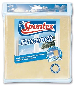 Spontex Microfibre Window Cloth, Cleans Efficiently Without Chemicals, Streak-Free Shine for Windows and Car Windows, Su