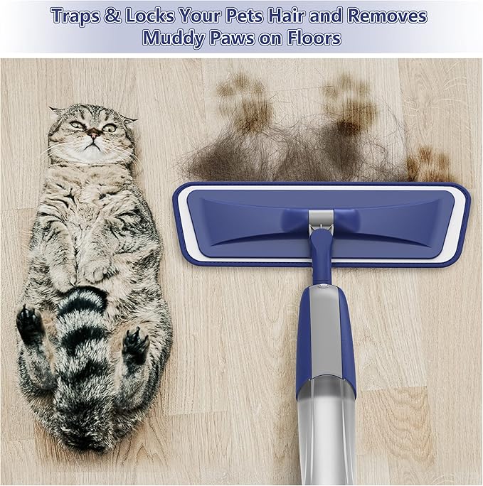 Spray Mops for Hardwood Floor Cleaning: MEXERRIS Wet Dust Mops with 4 Reusable Pads for Swiffer Powermop & 2 Refillable Bottles - Wood Floor Mop Home Commercial Mops for Tile Wood Laminate Vinyl