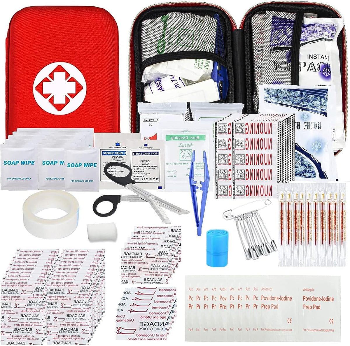 First Aid Kit 277PCS Car Home Camping Essentials Red Emergency Kit