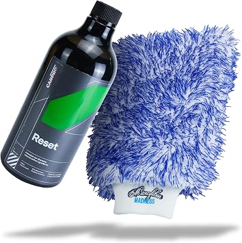 IncrediMitt Car Wash Mitt - Blue Microfiber Wash Mitt For Cars with CarPro Reset 1L - Intensive Car Shampoo - Bundle