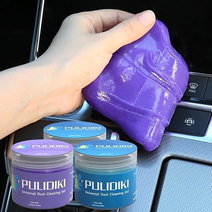 PULIDIKI Car Cleaning Gel Purple and Car Cleaning Putty Blue 2Pack Bundle