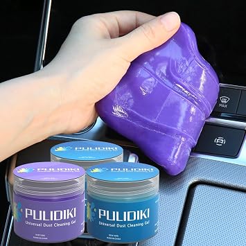 PULIDIKI Car Cleaning Gel Purple and Car Cleaning Putty Blue 2Pack Bundle